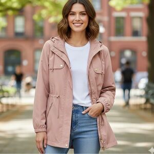 Cavalini Original Blush Pink Hooded Utility Jacket – Petite Medium (PM)